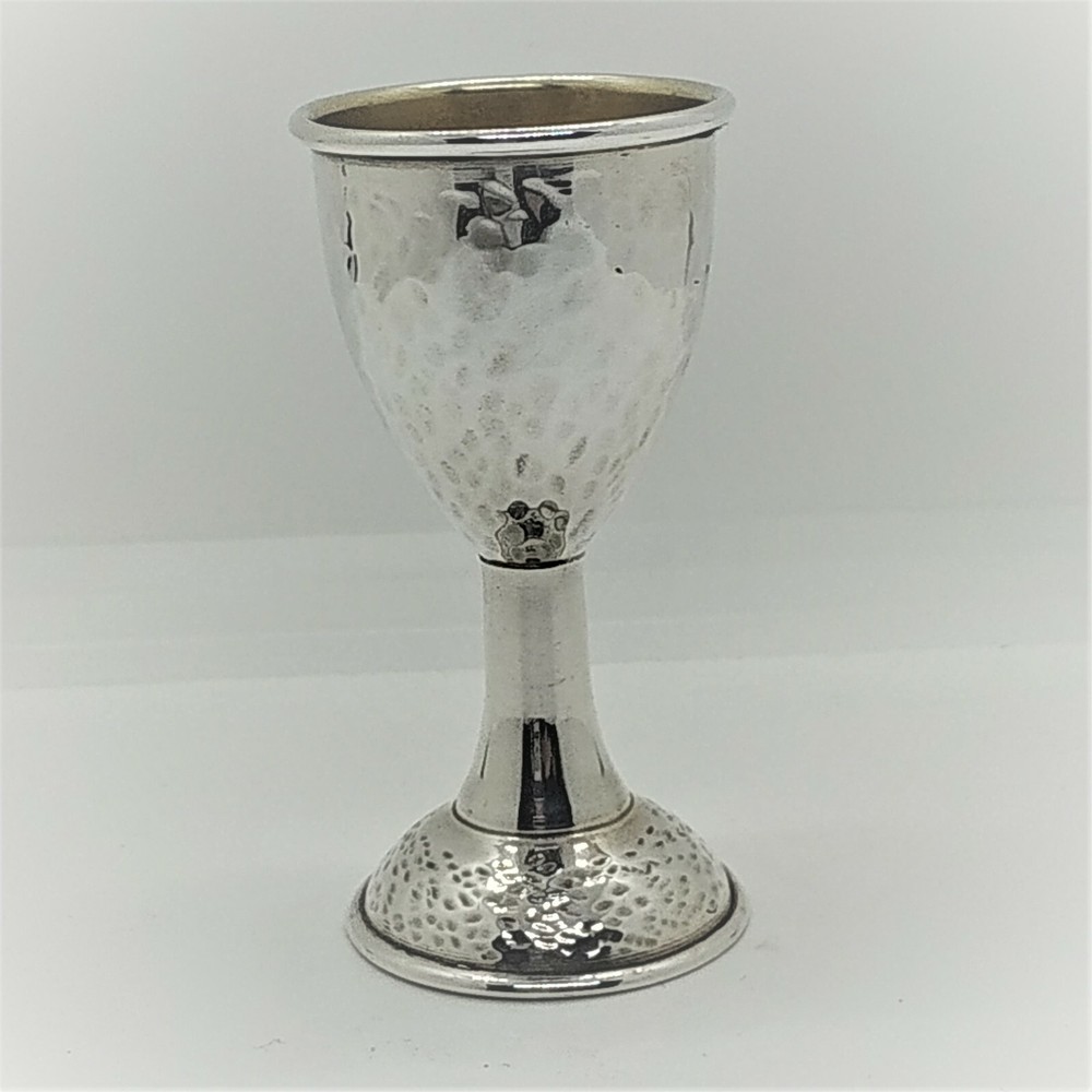 Sterling Silver Small Wine Cup Hammered handmade contemporary design