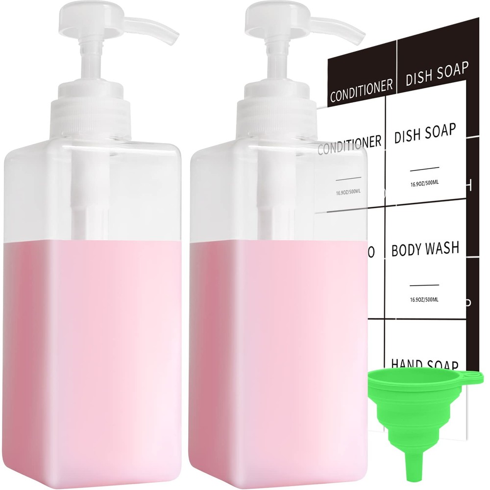 Clear Soap Dispenser with Waterproof Labels, Thickened Plastic Hand Soap Disp...