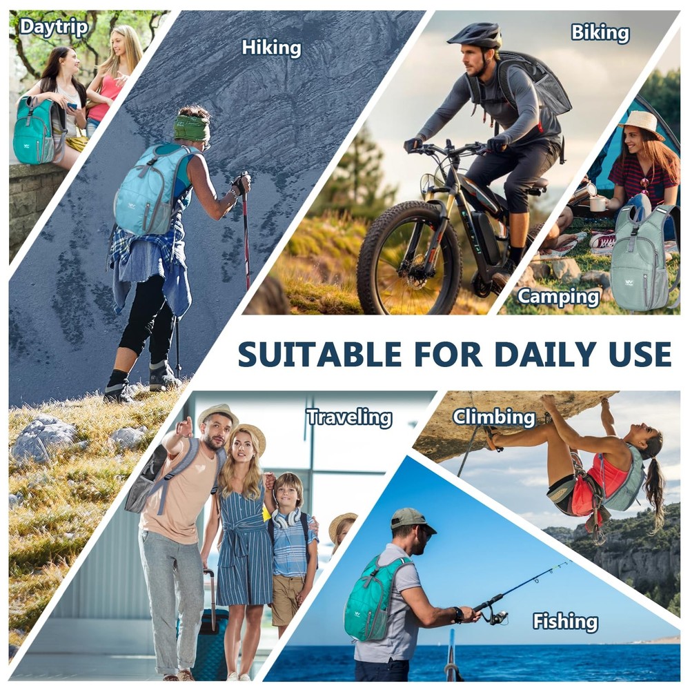 15L Foldable Hiking Backpack,Lightweight Packable Waterproof Machine Washable...