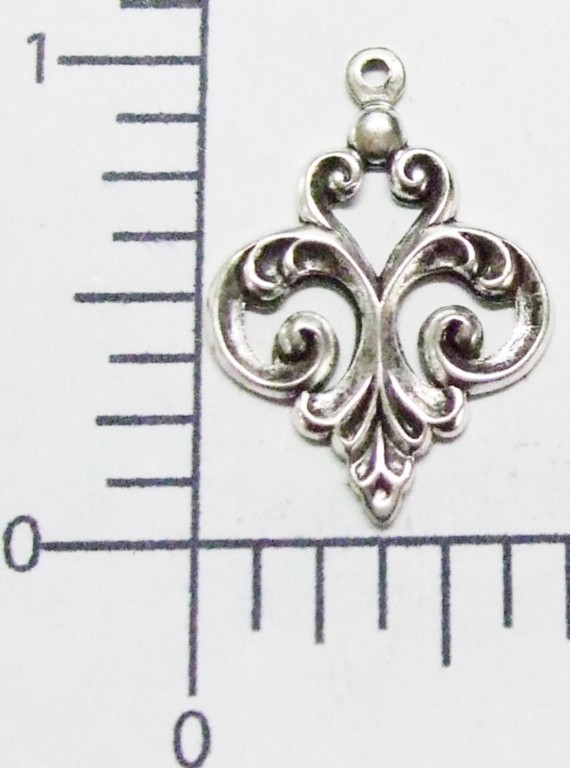 18864 - 2 Pc. Filigree Dangle Jewelry Finding Silver Oxidized