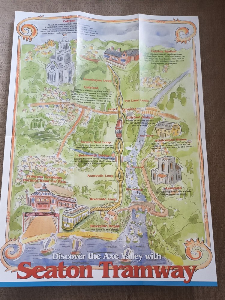 SEATON TRAMWAY 1998 Timetable, Guide and Map Leaflet in unmarked condition.