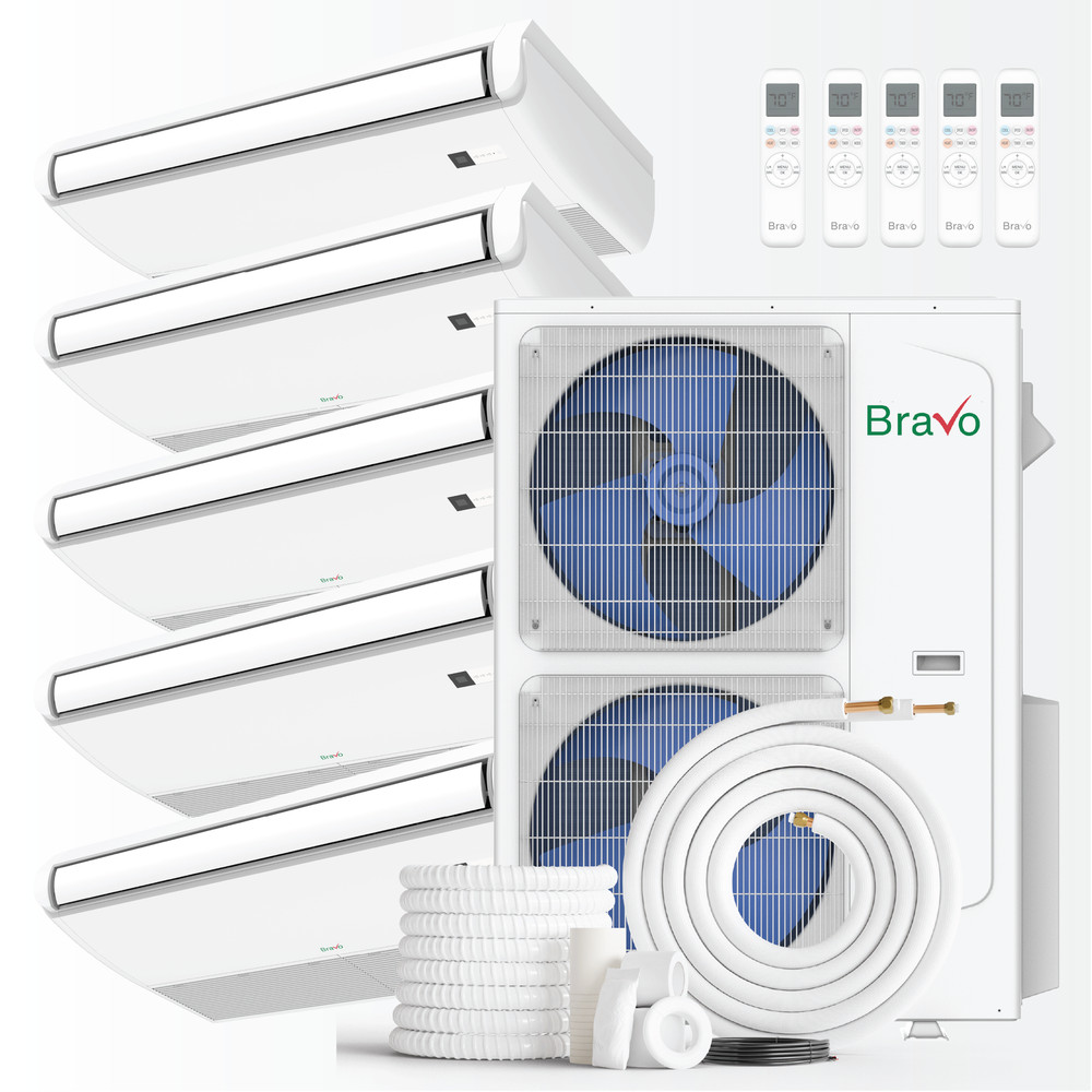 42000 BTU Five Zone 9+9+9+9+9 BTU Universal Floor Ceiling Console Mini Split
