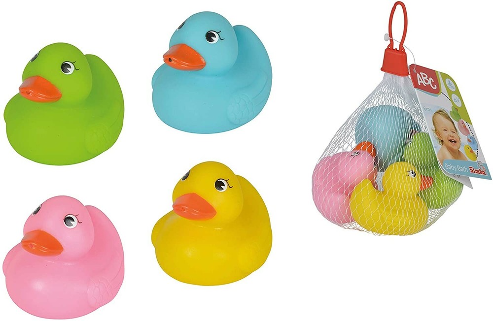 NEW Simba ABC kIDS 4 Piece Bathing Plastic Ducks Multicolor