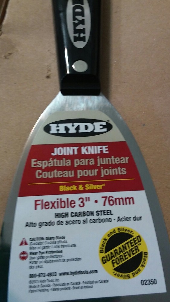 Hyde Tools 3" Flexible Black & Silver Joint Knife PN 02350