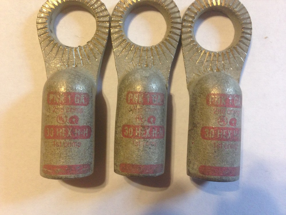 1 Gauge Locking Anti-Rotating Stackable Lugs, 1/2" Stud Size, Tinned Copper