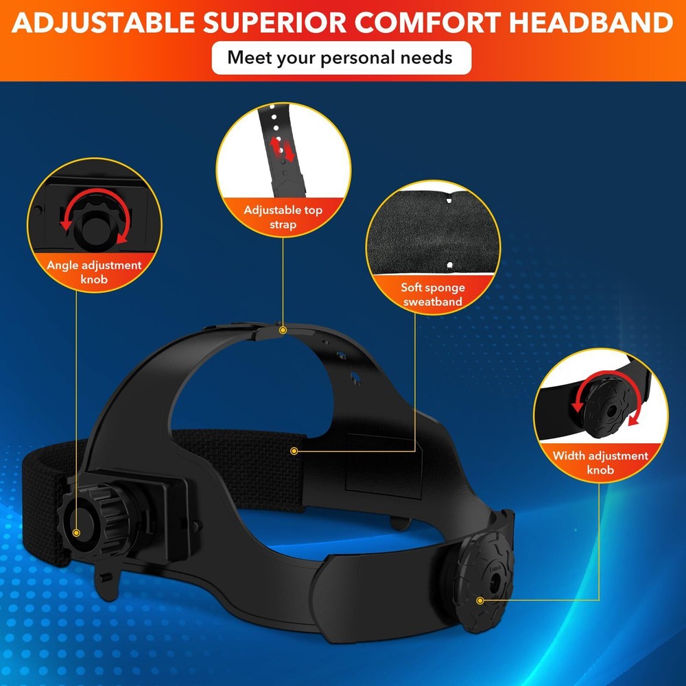 TRQWH Pro Welding Helmet with Grind Mode, True Color Large View & 4 Arc Sensor