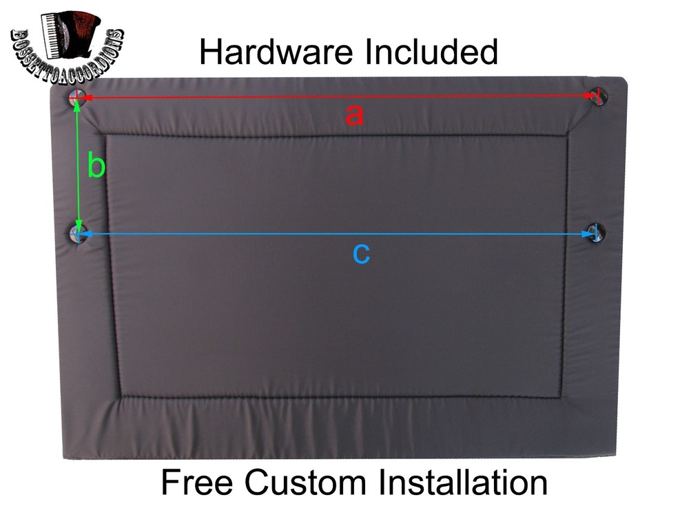 Accordion Back Pad Black Nylon Bellows Protector Assorted Sizes w/ Black Rivets