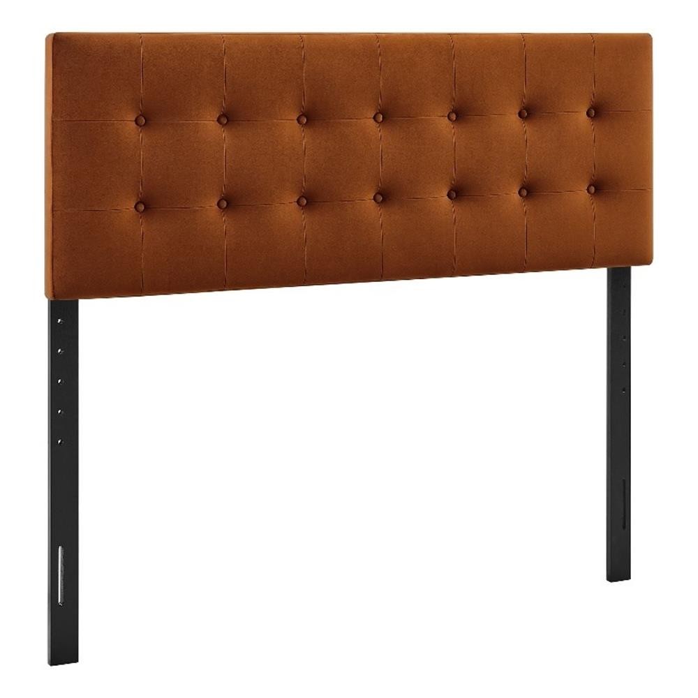 Emily Stain-Resistant Performance Velvet King Size Headboard in Rust