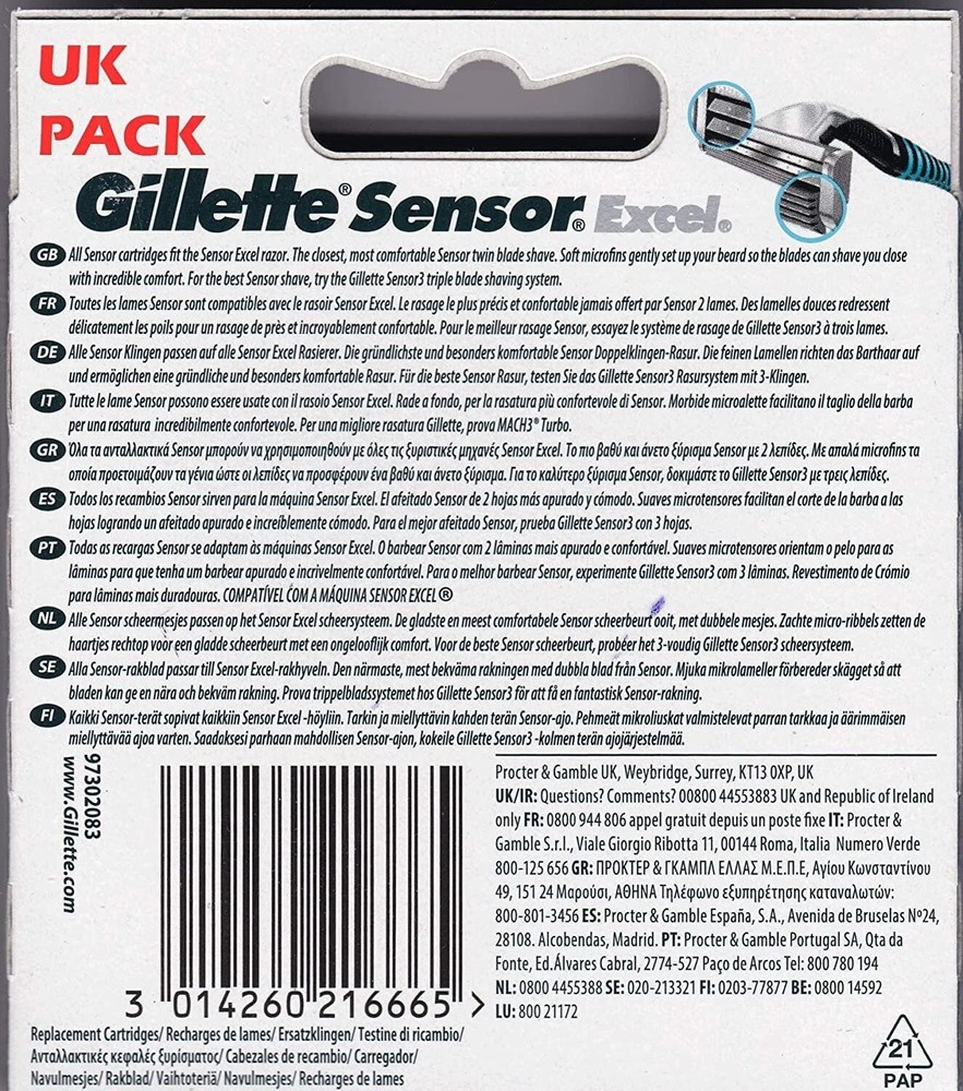 Gillette Sensor Excel - 10 Pack