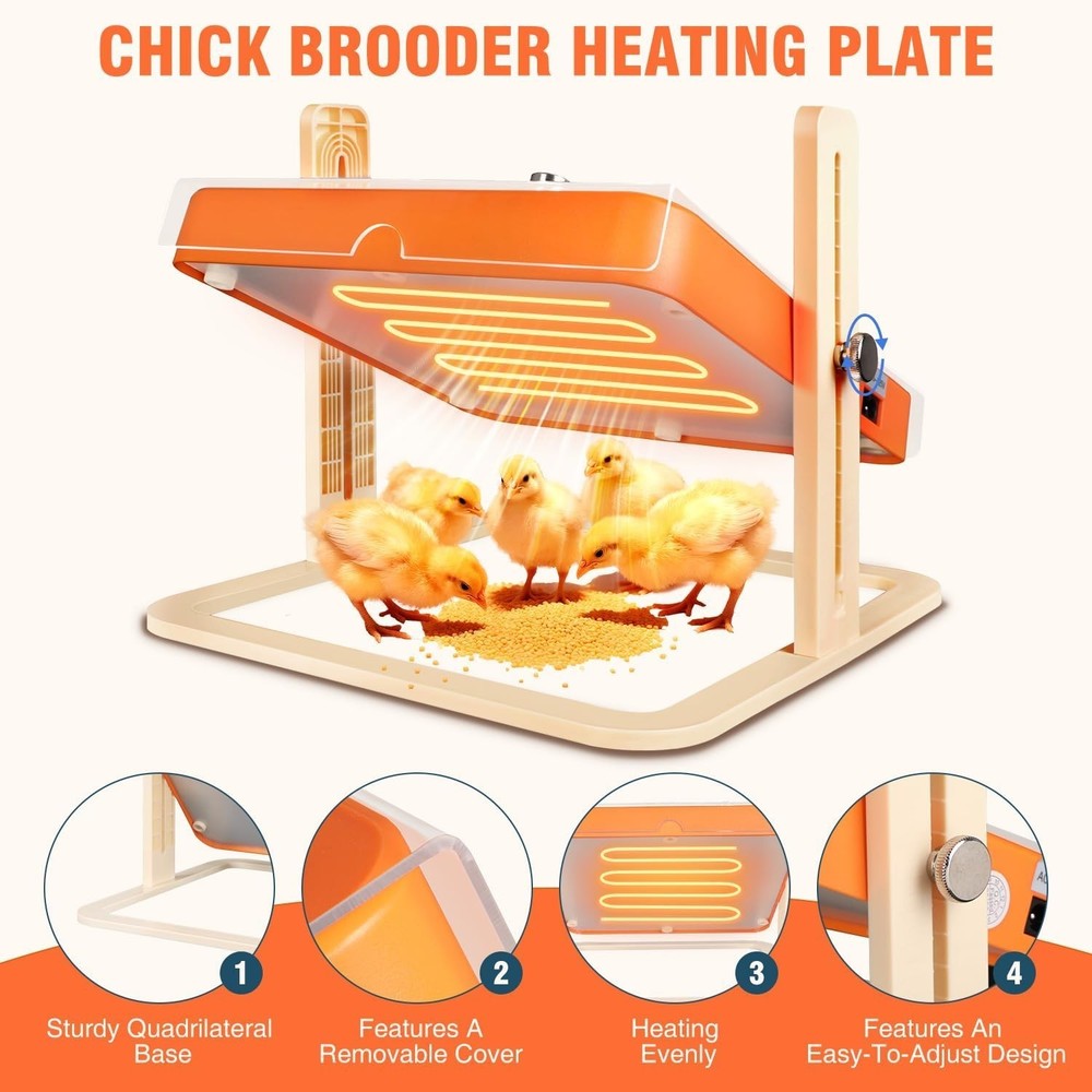 Adjustable Chicken Brooder Heating Plate for Optimal Chick Growth - -Compliant