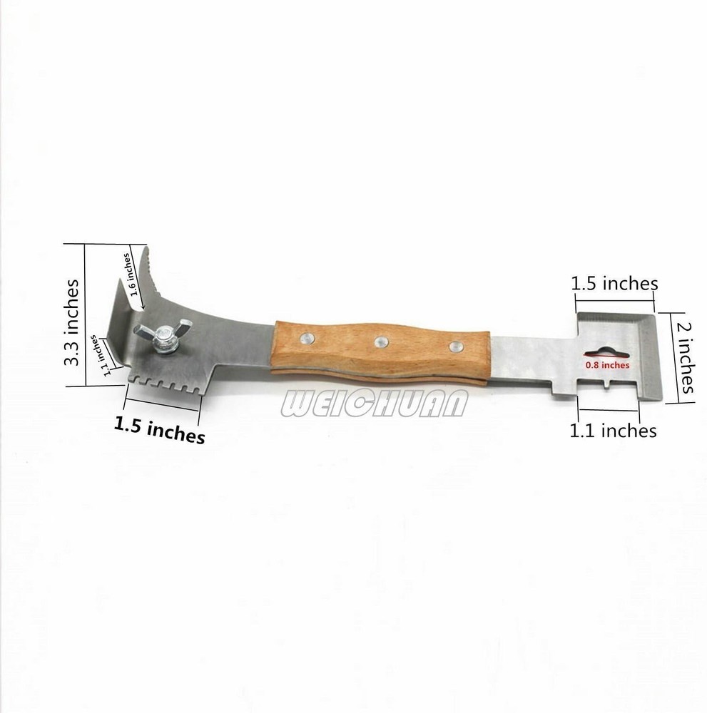 Multifunctional Hive Scraper Tool with Wooden Handle - Essential Beekeeping Gear
