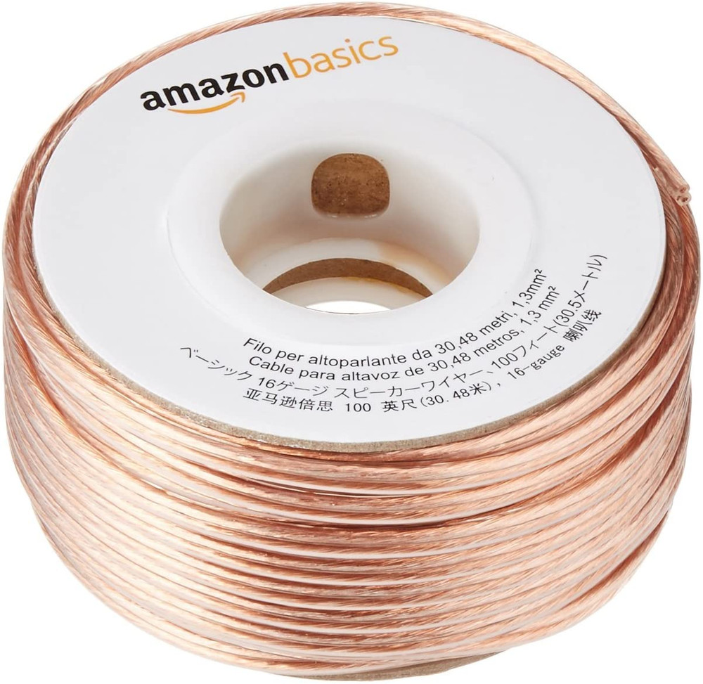 Speaker Cable, Easy Assembly, 16-Gauge, Bronze, 100 ft