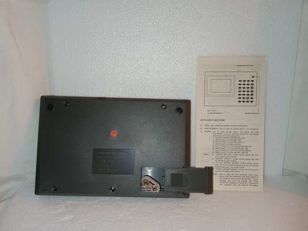 Vintage 1987 NUVA Bridge Computer NV-211 Electronic Hand Held Game Tested