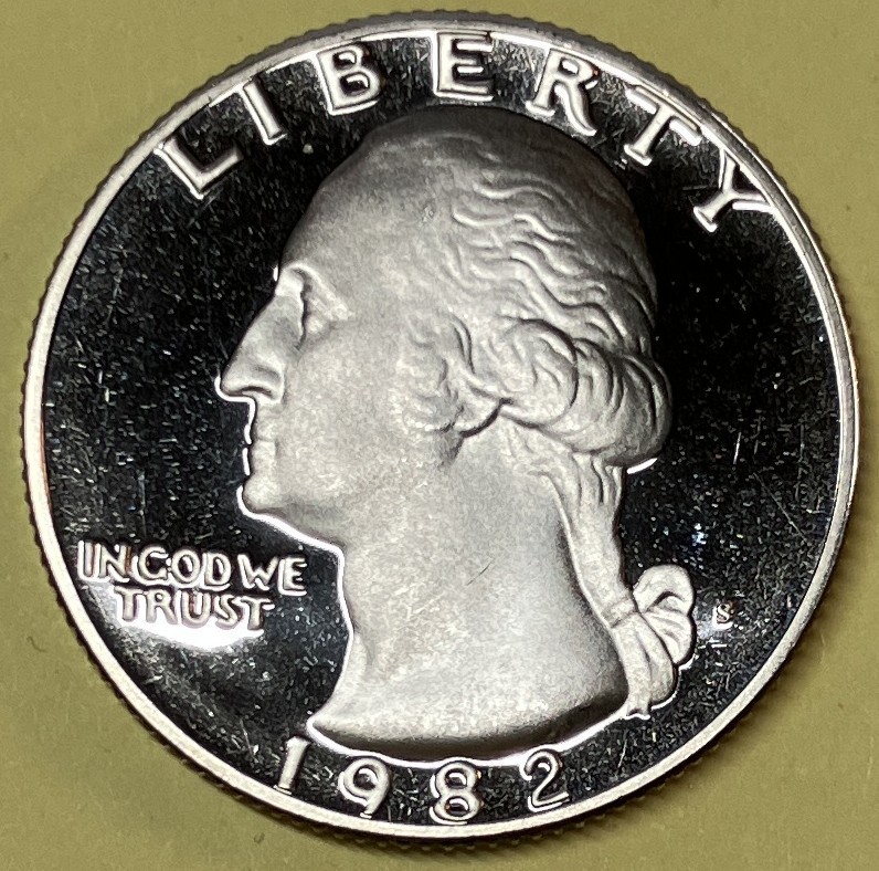 1982 S proof Washington quarter