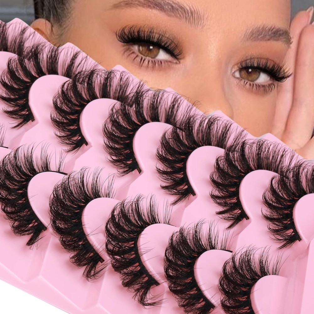 Mink Lashes Wispy Cat Eye Lashes Full 6D Volume False Eyelashes