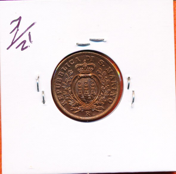 SAN MARINO - 1938 - 5 CENTAVOS - RED BU - #0253