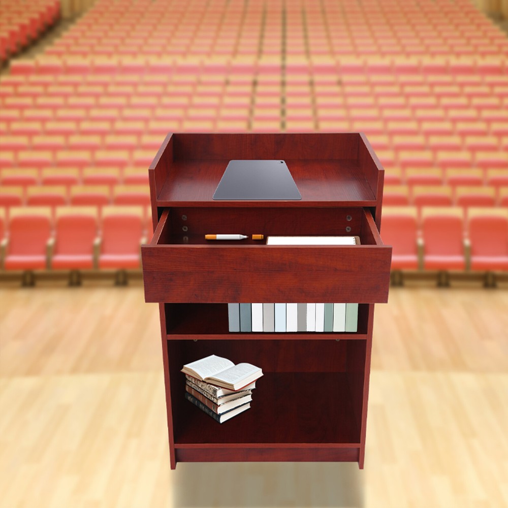 Elegant Maple Leaf Presentation Stand with Spacious Storage & Drawer