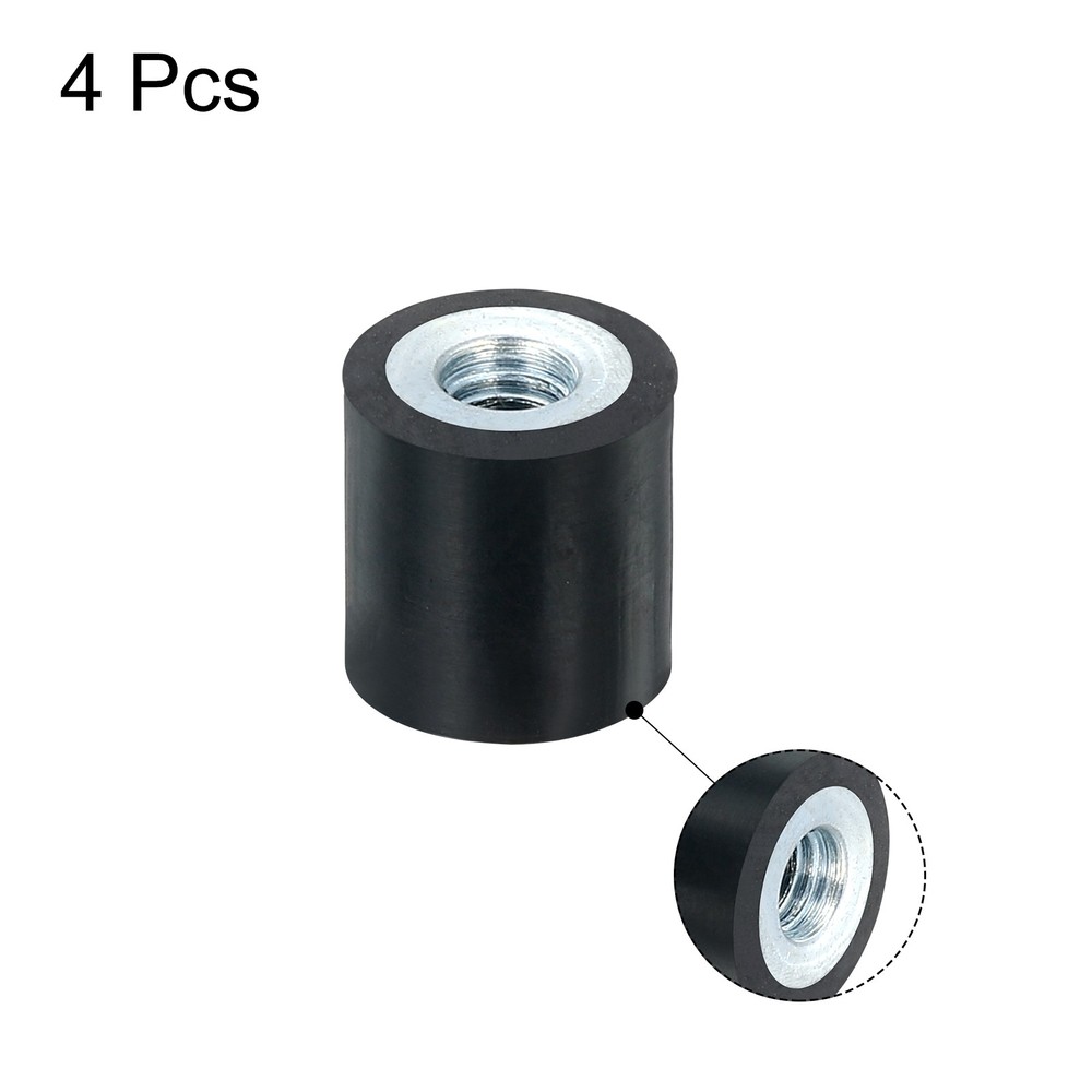 4Pcs 10 x 10mm M4 Thread Female Rubber Mounts Silent Block Base Block