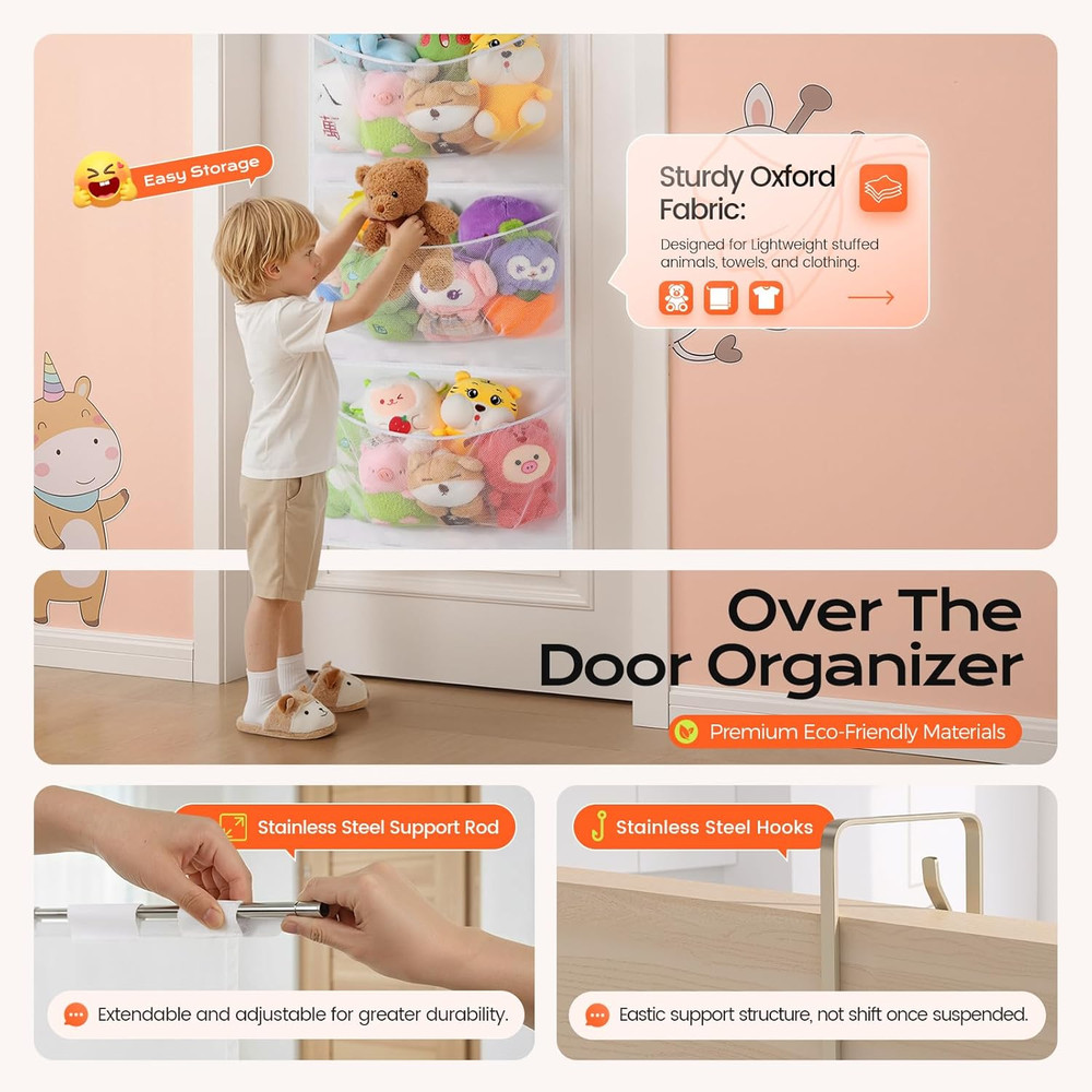 Upgraded Assembly Type Stuffed Animal Storage. Original Design & Patented, 4 Com