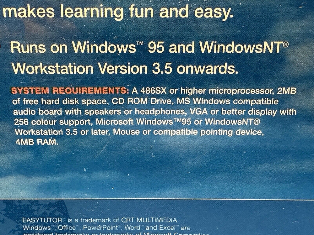Easy Tutor Learn Microsoft Office 97 PC Software CD ROM Windows 95/ NT Sealed