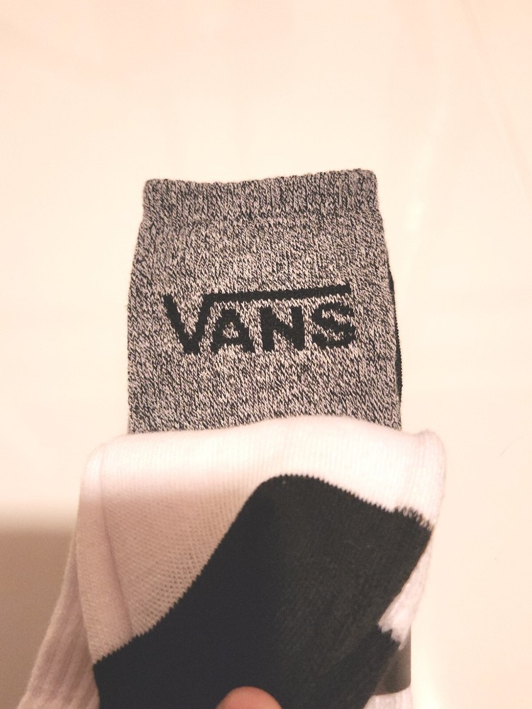 Vans Mens Classic Crew Socks 3-Pack Basics Black White Grey Multi Color