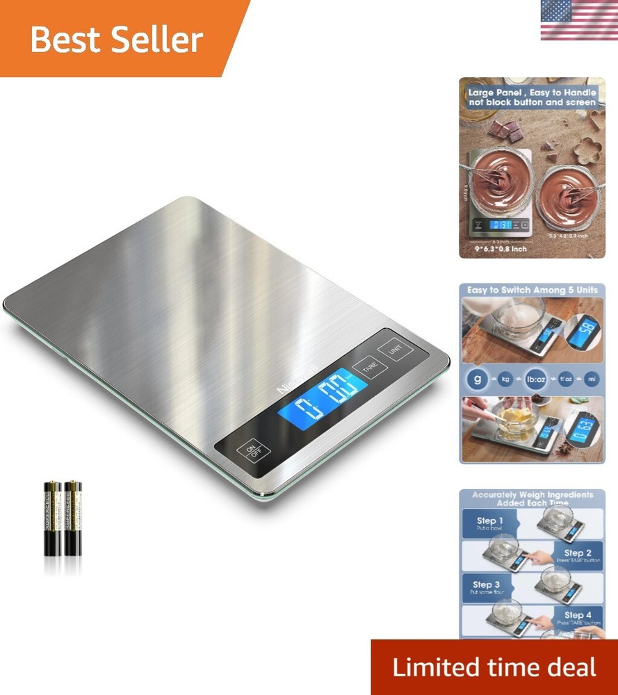 Modern 22lb Weight Grams and oz Scale with Large LCD Display - Battery-Operated