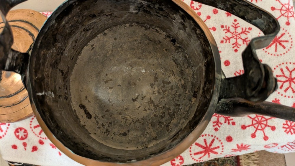 Antique Middle Eastern Engraved Brass Copper Tea Kettle