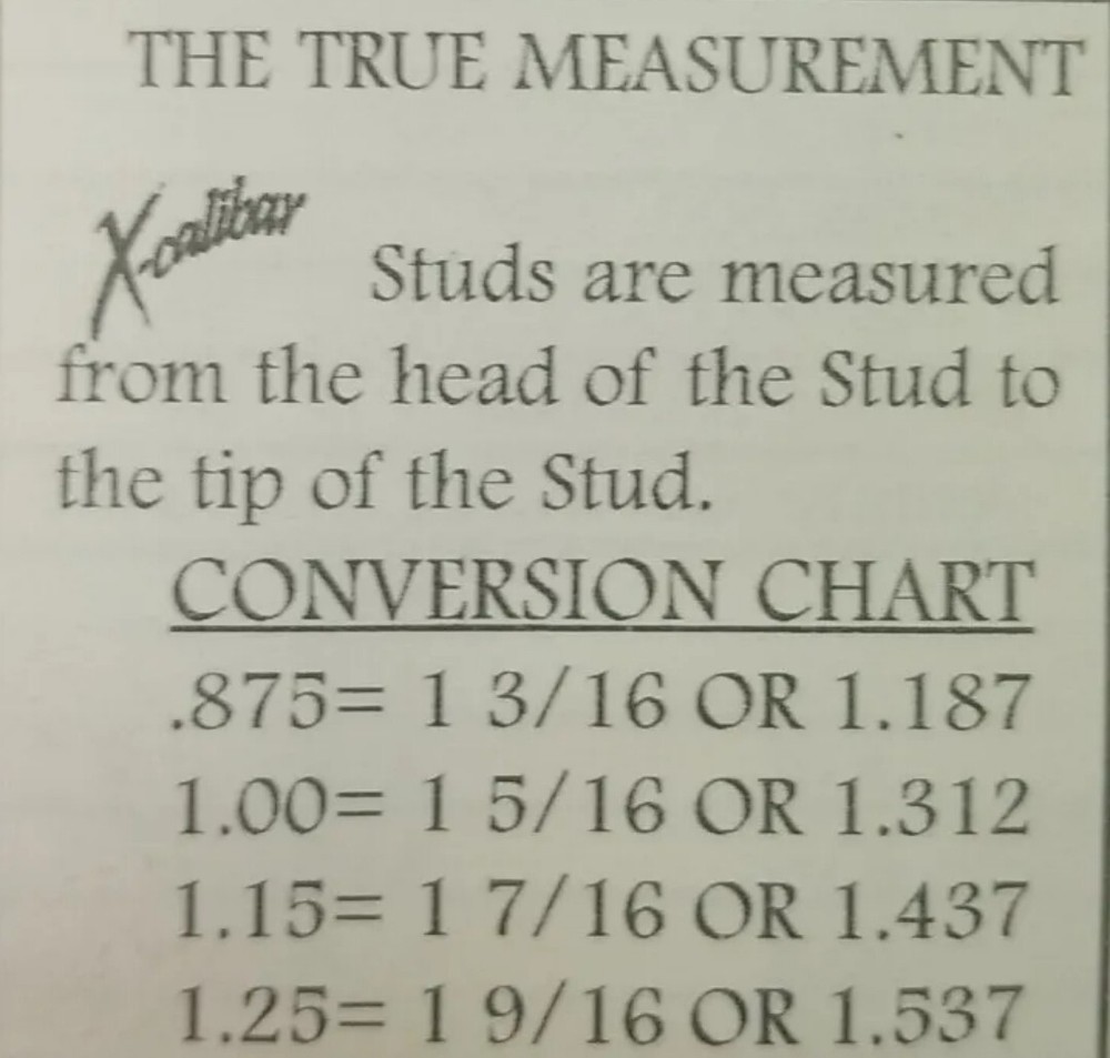 X-Calibar Stainless Stud 7/8" Diameter Head 5/16" Thread 96 Pack 1 5/16" Length