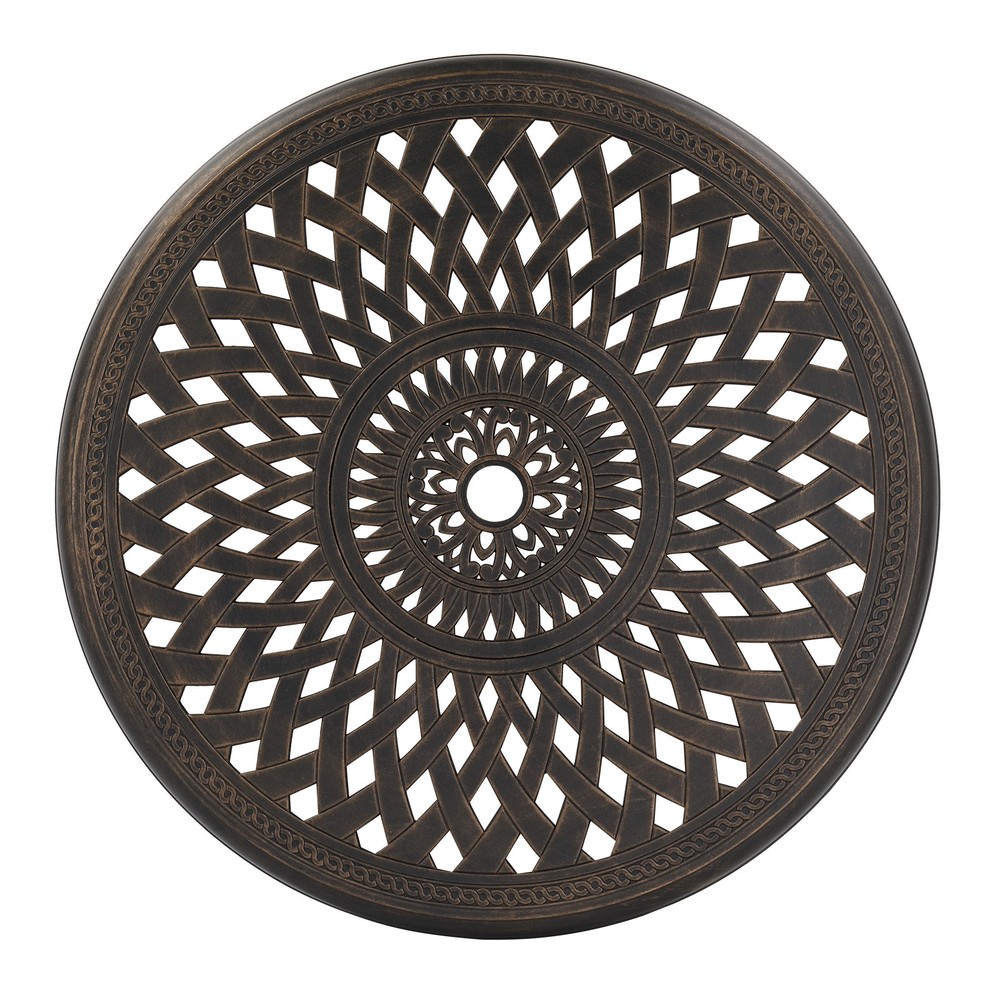 78cm Bronze Cast Aluminum Courtyard Table, Circular Diamond Top