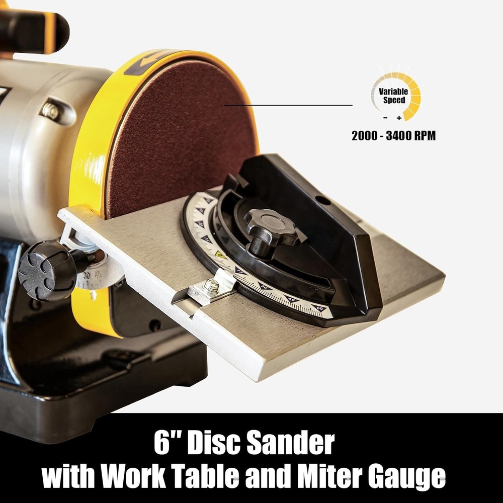 Variable Speed 1x30 Belt and 6 Disc Sander Combo 3/4 HP