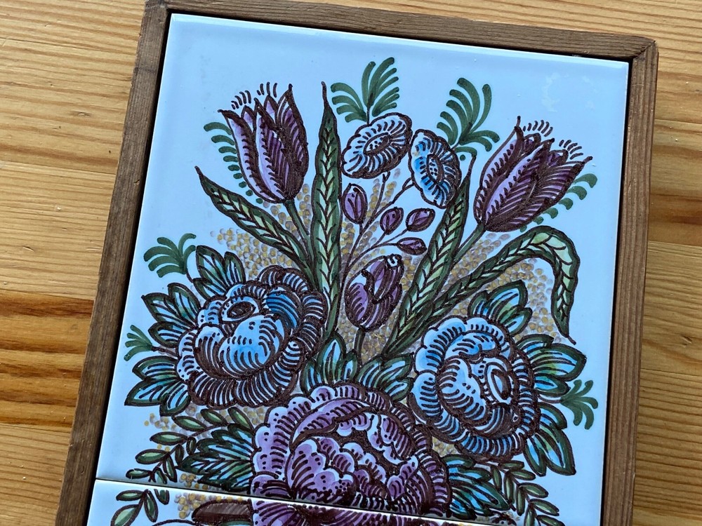 FREE SHIPMENT Unique TILE tableau polychrome Flowers Delft Holland