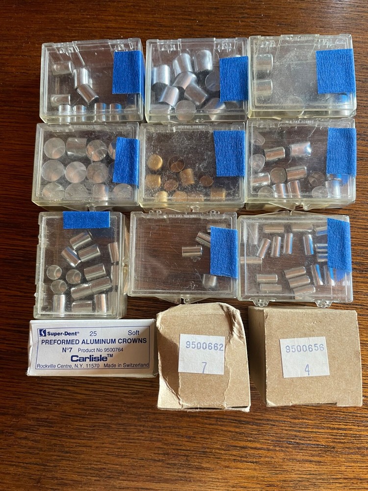 Dental aluminum temporary crowns / Assorted sized / 158 units