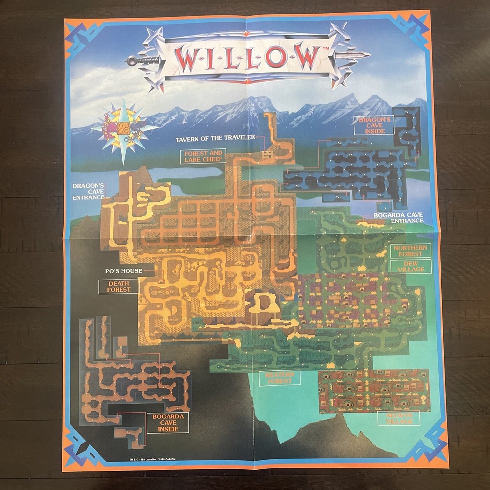 Nintendo Power Iron Sword Poster w Willow Map