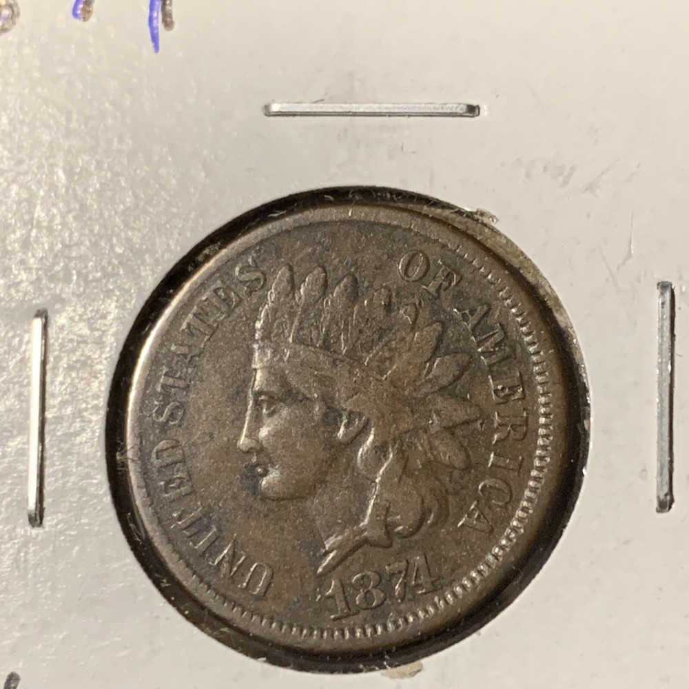 1874 INDIAN HEAD CENT ~ VF Details!