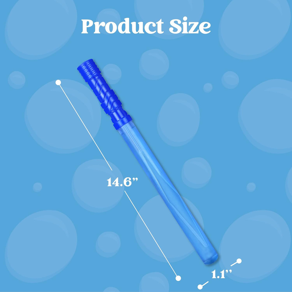 12 Big Bubble Wands & 32oz Concentrated Bubble Solution Refill for Kids & Adults