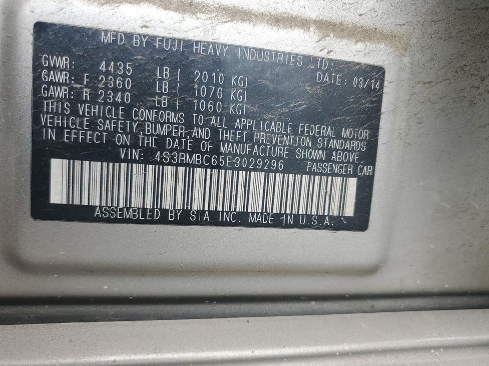 Engine ECM Electronic Control Module 2.5L CVT Fits 13-14 LEGACY 4771537