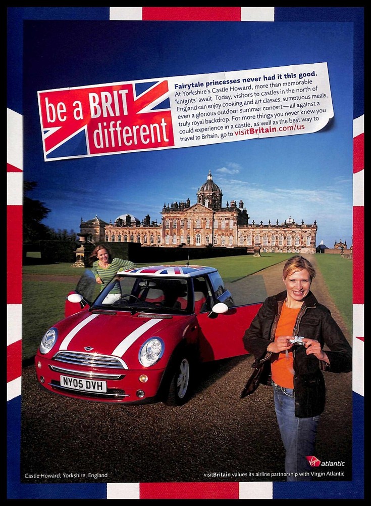 2007 VisitBritain.com PRINT AD Castle Howard Yorkshire Mini Cooper