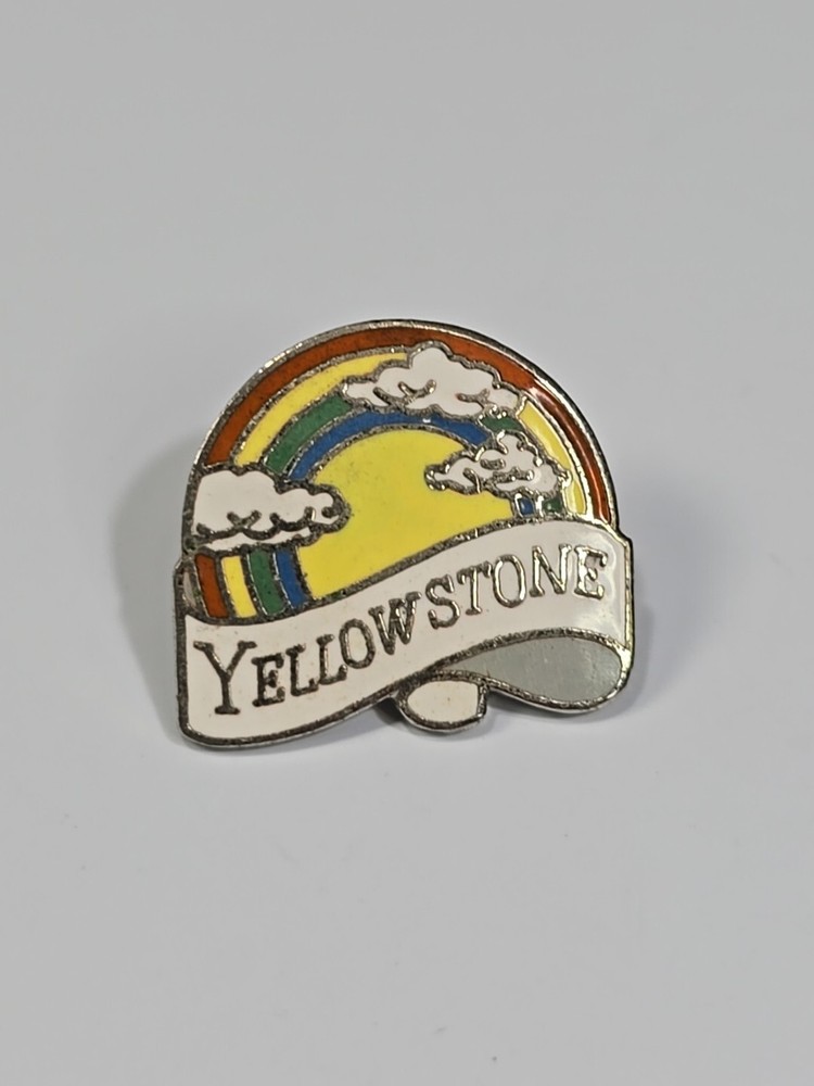 Yellowstone Rainbow & Clouds Souvenir Lapel Pin