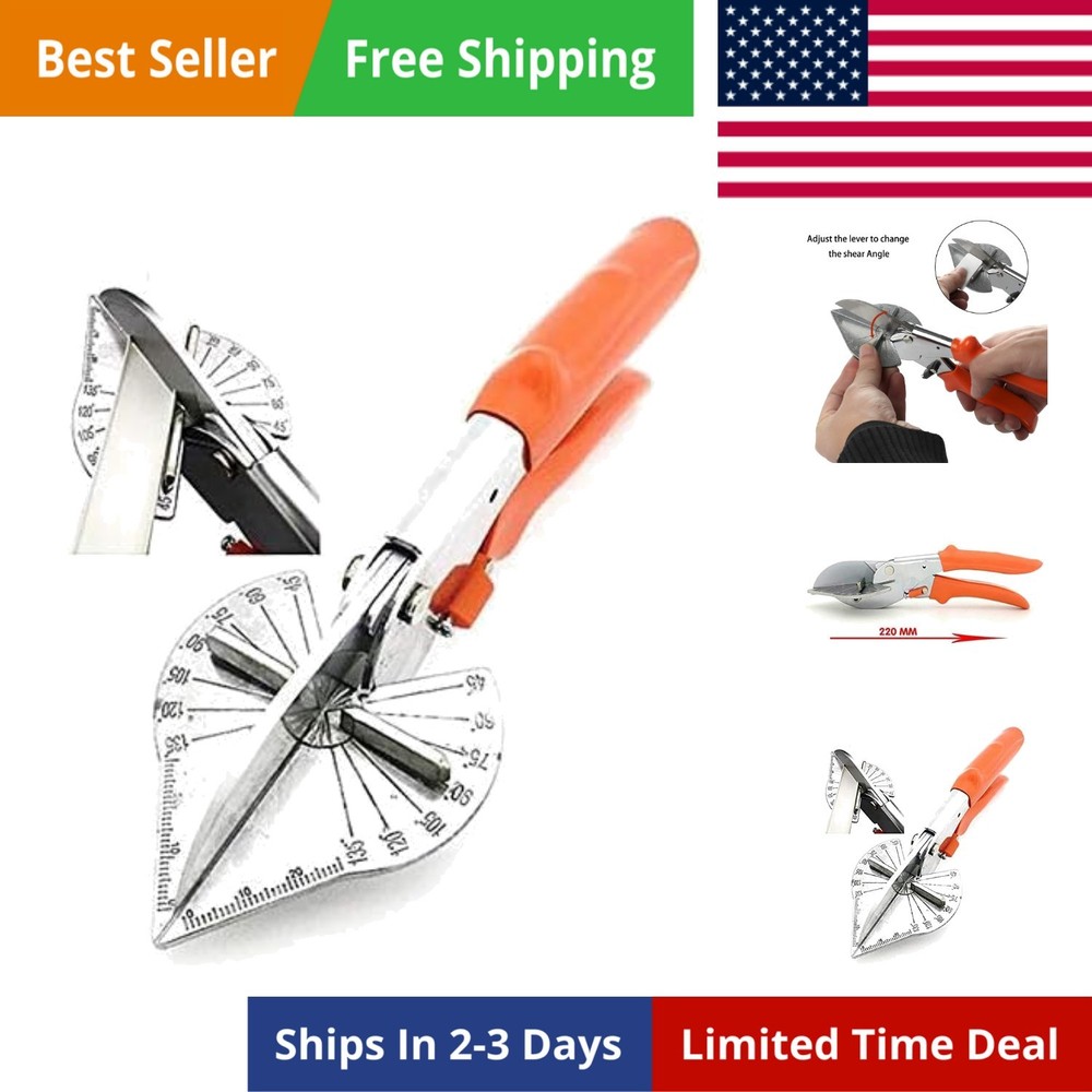 Multi Angle Miter Shear Cutter Hand Tools,45-135 Degree Adjustable Angle Scis...