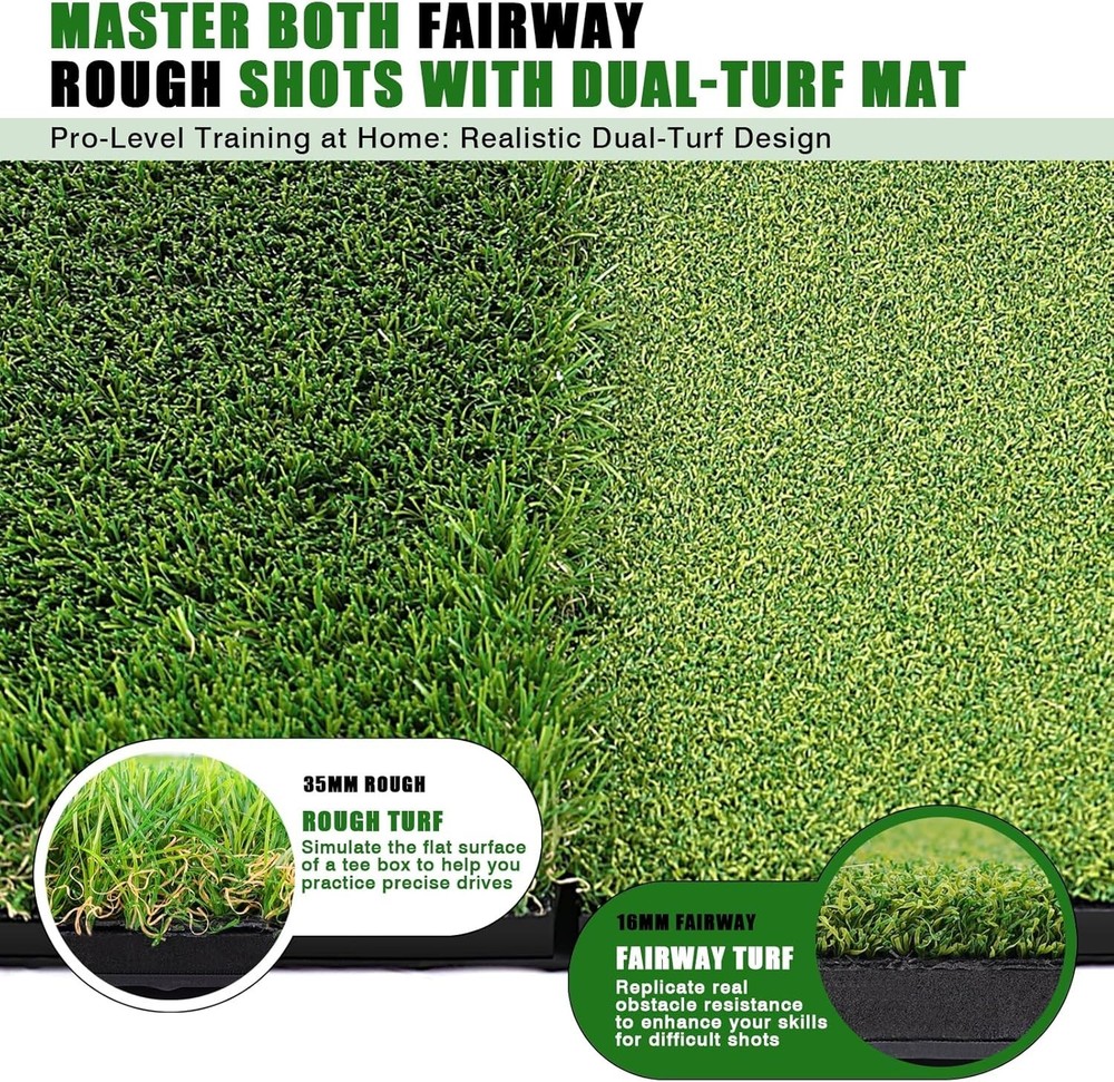 Premium Golf Hitting Mat 10mm Foam Padding W/ Rubber Backing Golf Mat Golf