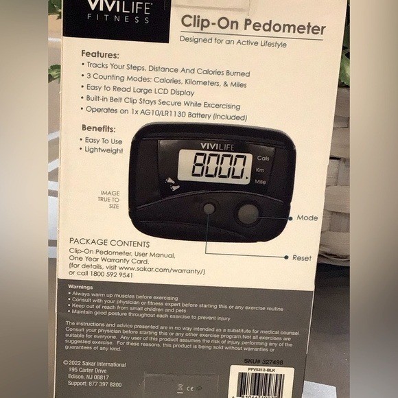 New!! Vivilife Clip-on Pedometer