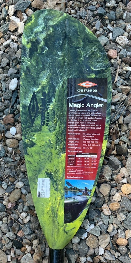 Carlisle Magic Angler Kayak Paddle 230cm Green First Light