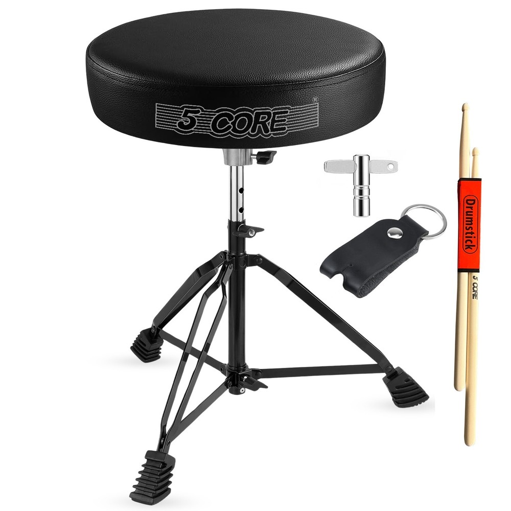 5 Core Drum Throne 3" Padded Comfortable Drum Seat Drumming Stools Adjustable