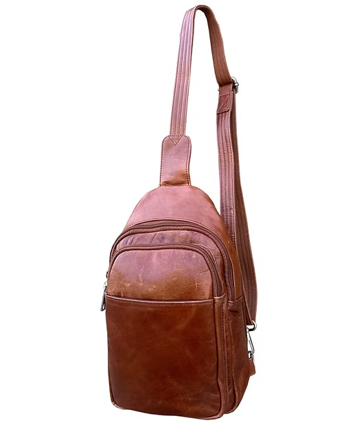 Brown Concealed Carry Sling bag / Compact Backpack