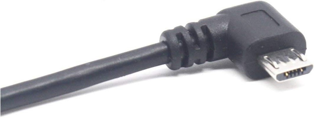 Micro USB Left Angle,Micro Extension Cable, 90 Degree Micro-B Male Black