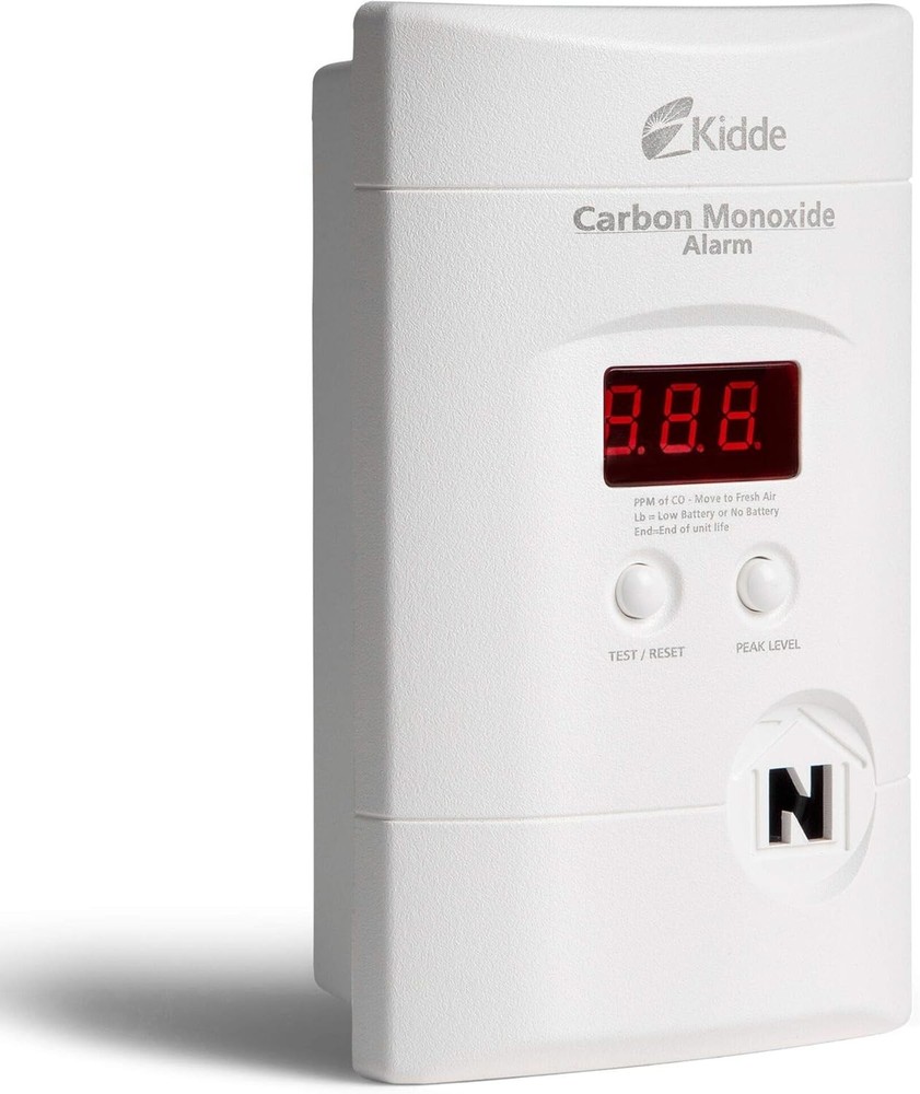 Kidde Carbon Monoxide Detector, Plug In Wall with 9-Volt Battery Backup, Digital