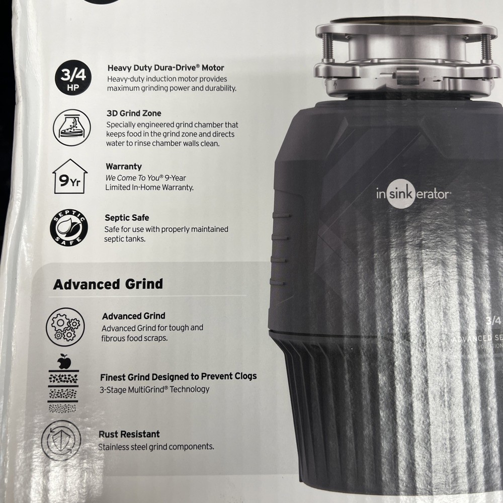 Evolution .75HP, 3/4 HP Garbage Disposal, Advanced Series EZ Connect Continuous