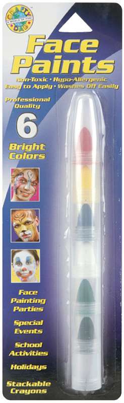 Face Paint Stackable Crayons 6/Pkg Bright