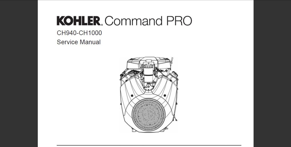 Kohler Engine Command PRO CH940 CH1000 Workshop Service manual