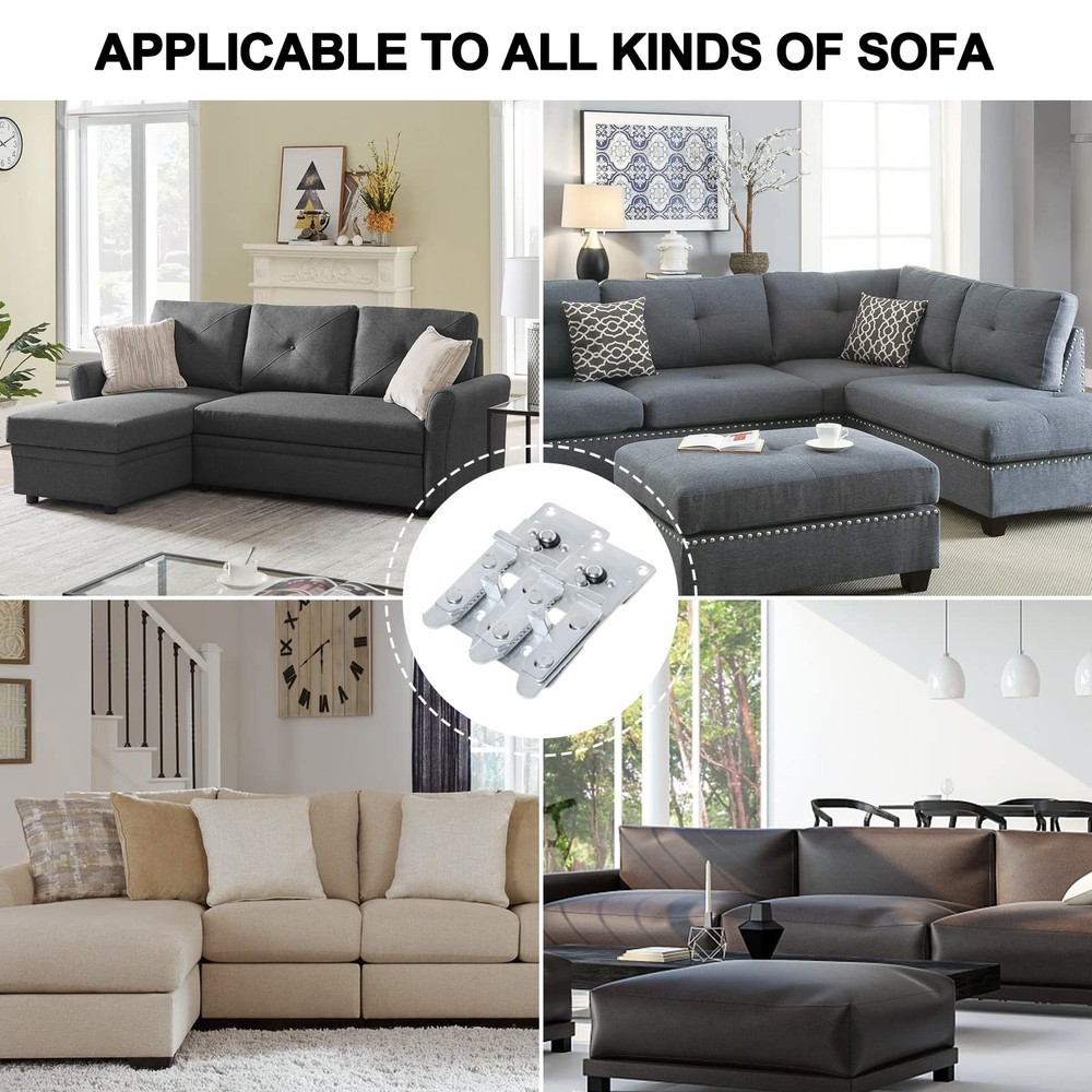 DEEPDREAM 4 Pack Sectional Couch Connectors Metal Clips Sofa 4pcs